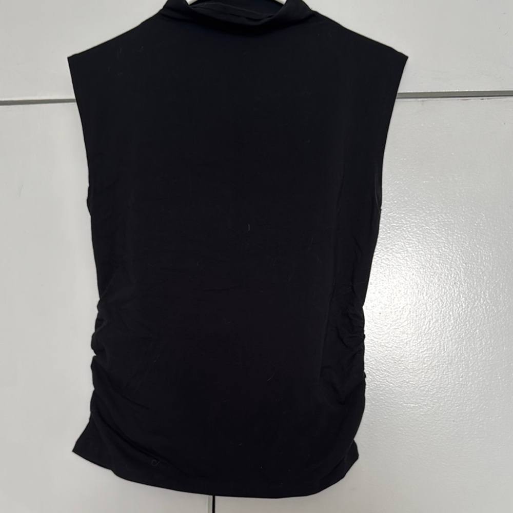 Ann Taylor Factory Black Ruched Sleeveless Tank Top